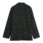 Black (NOT Real) Glitter Print Women's Blazer