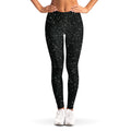 Black (NOT Real) Glitter Print Women's Leggings