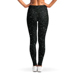Black (NOT Real) Glitter Print Women's Leggings