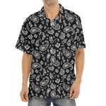Black Paisley Bandana Pattern Print Aloha Shirt