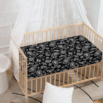Black Paisley Bandana Pattern Print Baby Crib Sheet