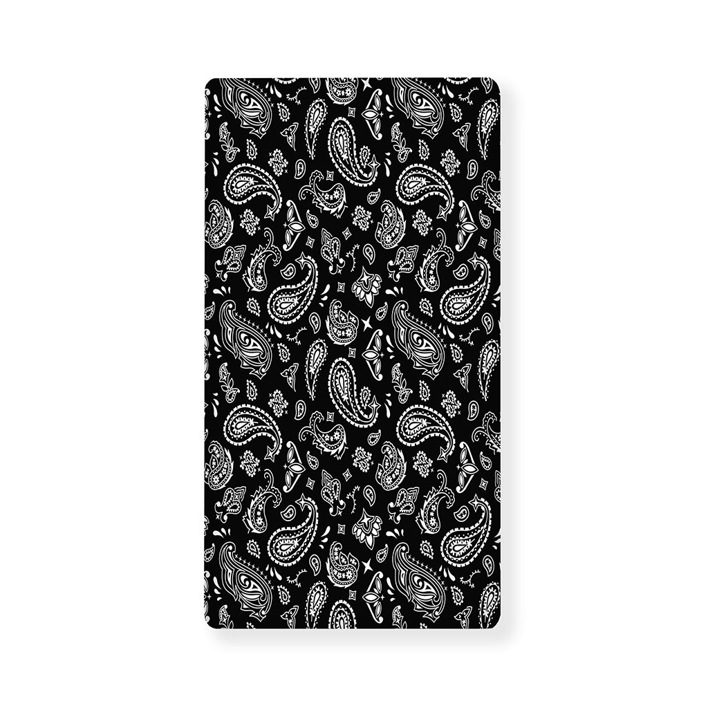 Black Paisley Bandana Pattern Print Baby Crib Sheet