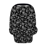 Black Paisley Bandana Pattern Print Baby Seat Cover