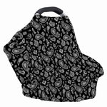 Black Paisley Bandana Pattern Print Baby Seat Cover