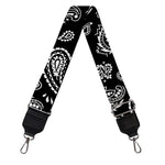 Black Paisley Bandana Pattern Print Bag Strap