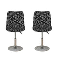 Black Paisley Bandana Pattern Print Bar Stool Covers