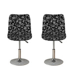 Black Paisley Bandana Pattern Print Bar Stool Covers