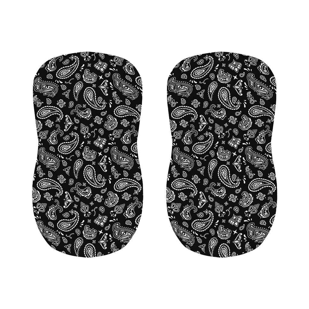 Black Paisley Bandana Pattern Print Bar Stool Covers