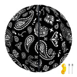 Black Paisley Bandana Pattern Print Basketball