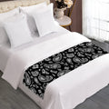 Black Paisley Bandana Pattern Print Bed Runner