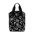 Black Paisley Bandana Pattern Print Bible Tote Bag