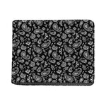 Black Paisley Bandana Pattern Print Bifold Wallet