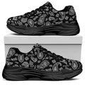 Black Paisley Bandana Pattern Print Black Chunky Shoes
