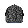 Black Paisley Bandana Pattern Print Black Mesh Trucker Hat