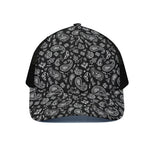 Black Paisley Bandana Pattern Print Black Mesh Trucker Cap