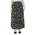 Black Paisley Bandana Pattern Print Chiffon Maxi Skirt