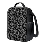 Black Paisley Bandana Pattern Print Crossbody Lunch Bag