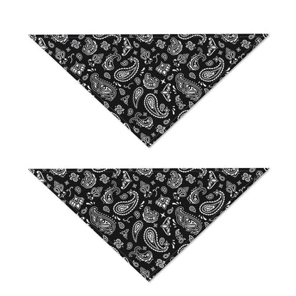 Black Paisley Bandana Pattern Print Dog Bandana