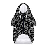 Black Paisley Bandana Pattern Print Dog Zip Up Hoodie