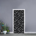 Black Paisley Bandana Pattern Print Door Sticker