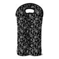 Black Paisley Bandana Pattern Print Double Neoprene Wine Tote