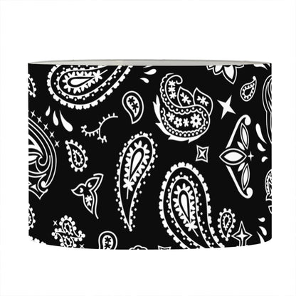 Black Paisley Bandana Pattern Print Drum Lamp Shade