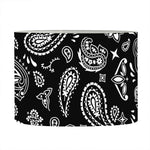 Black Paisley Bandana Pattern Print Drum Lamp Shade