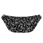 Black Paisley Bandana Pattern Print Fanny Pack