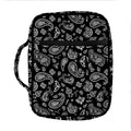 Black Paisley Bandana Pattern Print Front Pocket Bible Bag