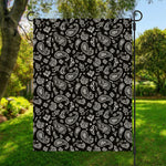 Black Paisley Bandana Pattern Print Garden Flag