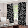 Black Paisley Bandana Pattern Print Grommet Curtains