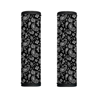 Black Paisley Bandana Pattern Print Handle Covers