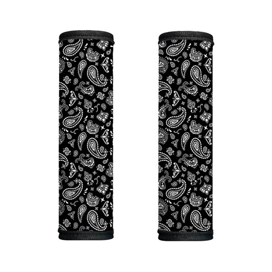 Black Paisley Bandana Pattern Print Handle Covers