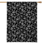 Black Paisley Bandana Pattern Print House Flag