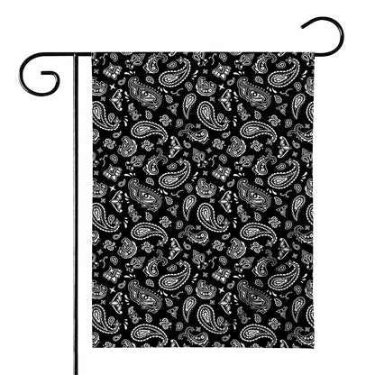 Black Paisley Bandana Pattern Print House Flag