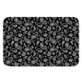 Black Paisley Bandana Pattern Print Indoor Door Mat