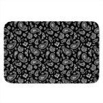 Black Paisley Bandana Pattern Print Indoor Door Mat