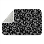 Black Paisley Bandana Pattern Print Indoor Door Mat
