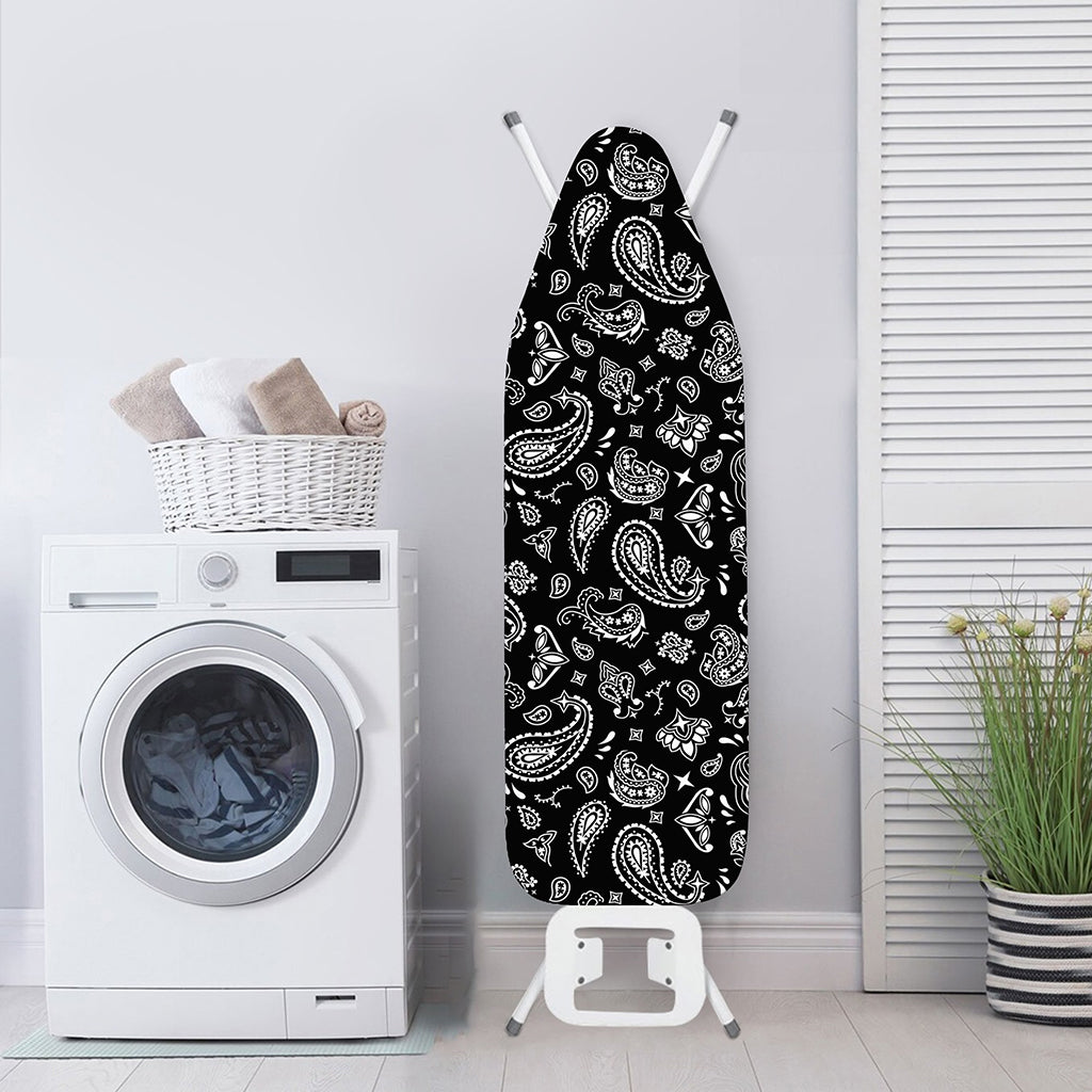 Black Paisley Bandana Pattern Print Ironing Board Cover