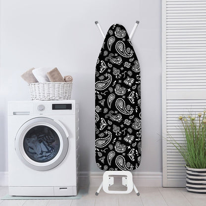 Black Paisley Bandana Pattern Print Ironing Board Cover