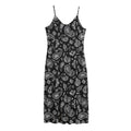 Black Paisley Bandana Pattern Print Jersey Midi Cami Dress