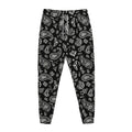 Black Paisley Bandana Pattern Print Jogger Pants