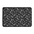 Black Paisley Bandana Pattern Print Kitchen Mat