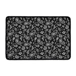 Black Paisley Bandana Pattern Print Kitchen Mat
