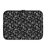 Black Paisley Bandana Pattern Print Laptop Sleeve