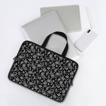Black Paisley Bandana Pattern Print Laptop Sleeve With Handle