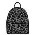 Black Paisley Bandana Pattern Print Leather Backpack