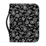 Black Paisley Bandana Pattern Print Leather Bible Cover