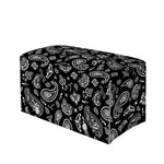 Black Paisley Bandana Pattern Print Leather Tissue Box Cover