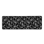 Black Paisley Bandana Pattern Print Long Kitchen Mat